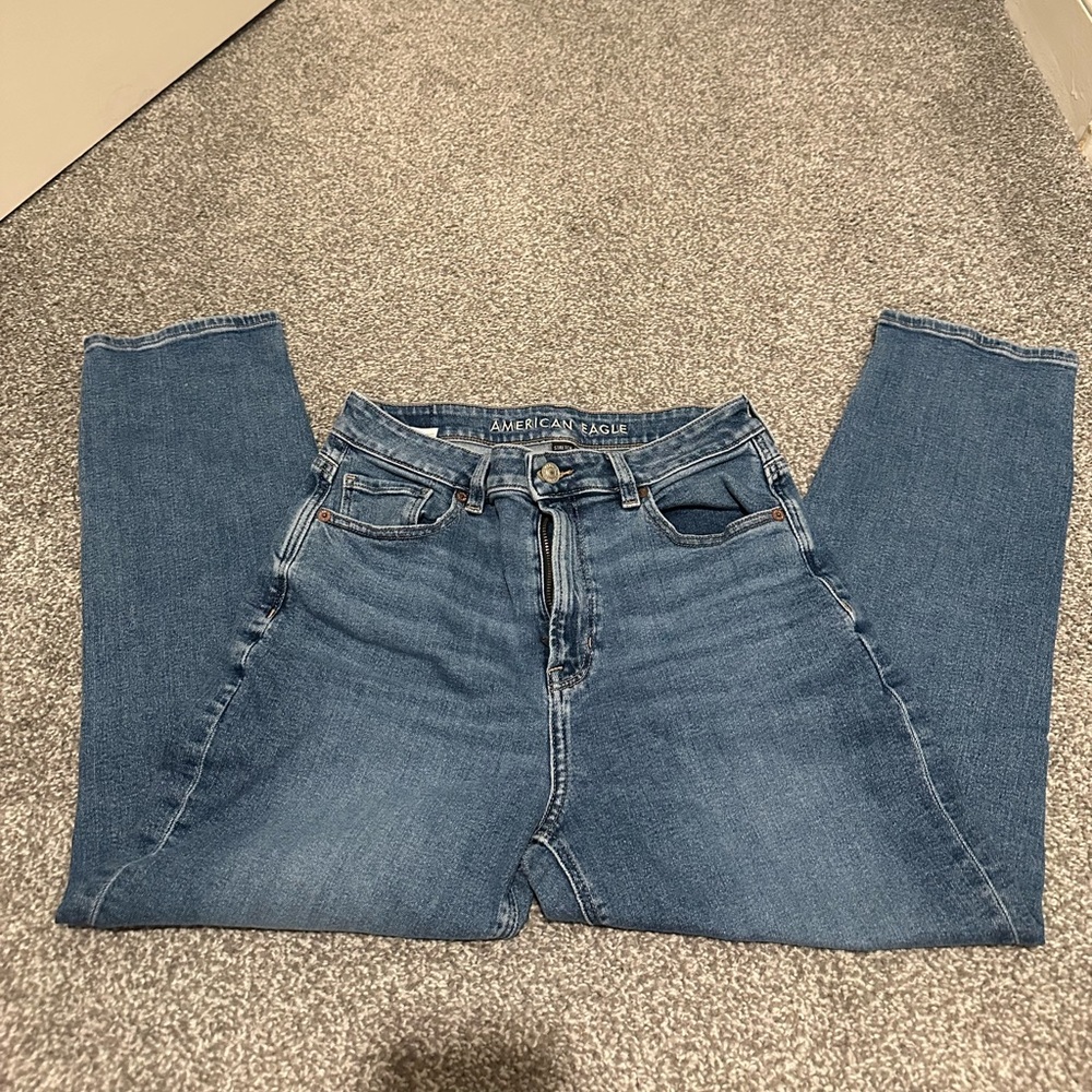 American Eagle Outfitters Women's Classic Straight Leg Jeans - Blue